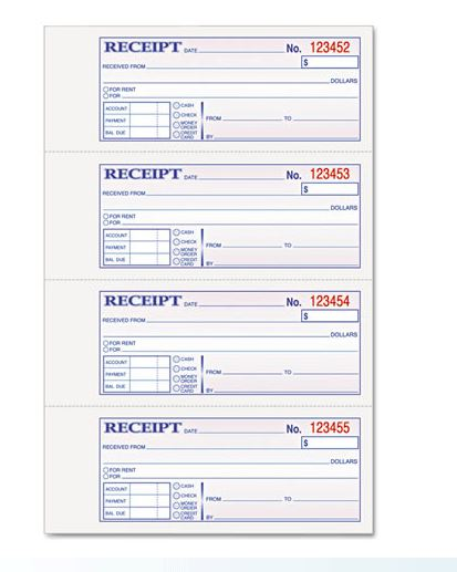 Tops Money and Rent Receipt Books 2-3/4 x 7 1/8 Two-Part Carbonless Book of 200 product image