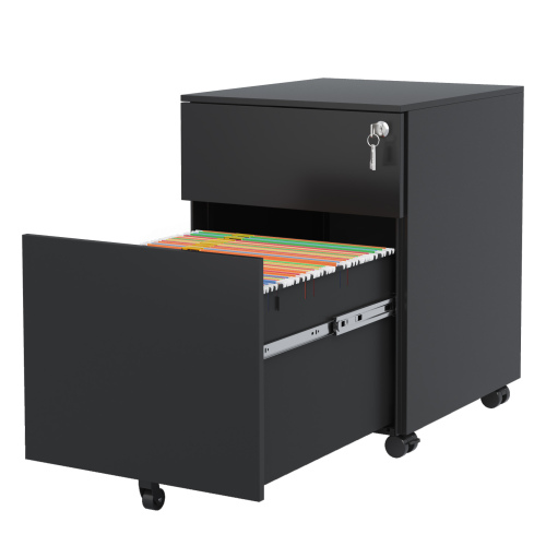 2 Drawer Mobile File Cabinet Black product image
