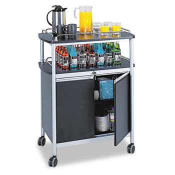 Safco Mobile Beverage Cart 33-1/2"W x 21-3/4"D x 43"H Black product image