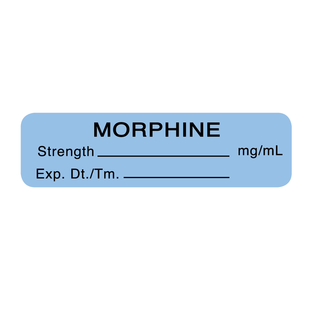 Morphine Mg/Ml Expiration Date Time Anesthesia Label Roll product image