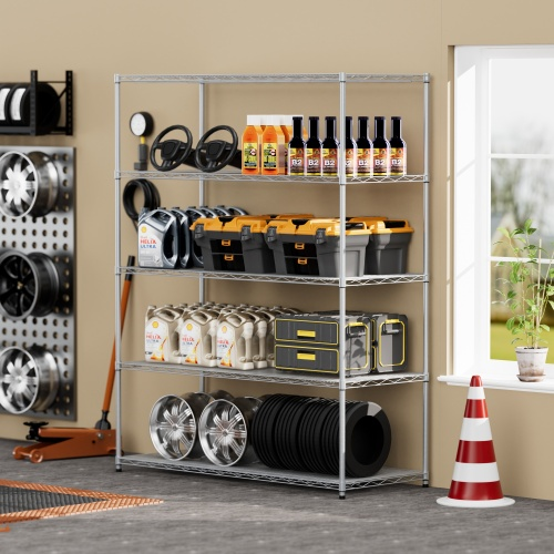 5 Tier Heavy-duty Adjustable Shelving and Racking 59.45 "L × 24.02 "W × 71.65 "H product image