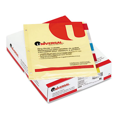Universal® Economical Insertable Index 5 Multicolor Tabs Letter Buff Box of 24 Sets product image