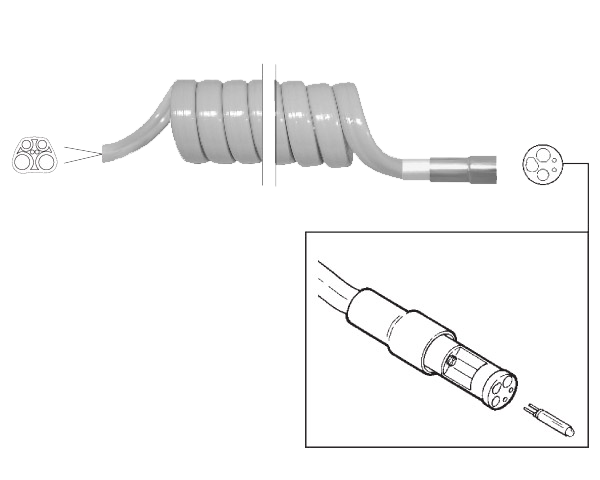 Handpiece Illumination Replacement Tubing with Lamp Gray Coiled product image