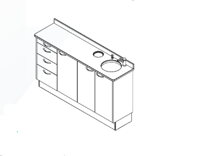 Series 4 63" Side Storage Cabinet Sink Right product image