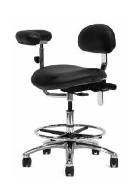 Ultraleather Deluxe Assistant Stool with Backrest product image