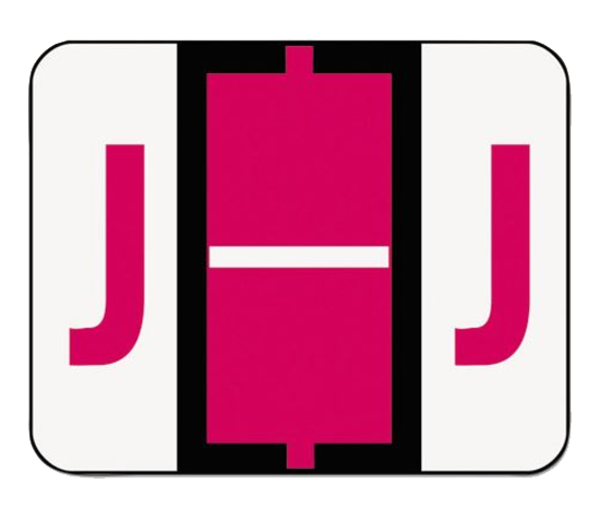 Smead Red A-Z Color-Coded Bar-Style End Tab Labels Letter J Roll of 500 product image
