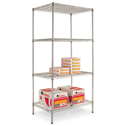 Silver Four-Shelf Wire Shelving Starter Kit 36wx24d product image