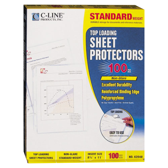 Standard Letter Poly Sheet Protector Non-Glare Box of 100 product image