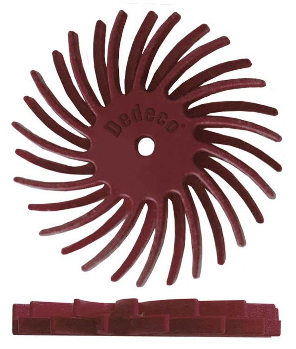 Sunburst 7/8" Dual Radial Discs Red 220 Grit (A/O) Box of 48 thumbnail 2