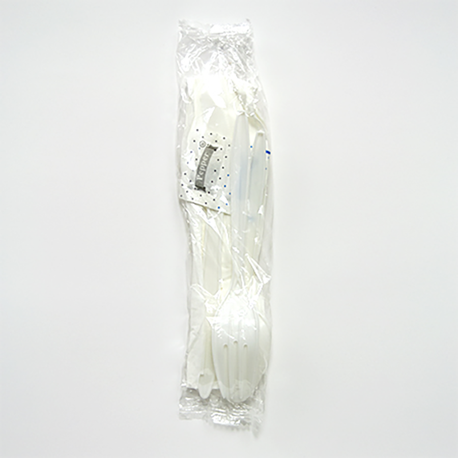 Empress Medium Weight Cutlery Kit Polypro Knife Fork Teaspoon S&P Napkin Case of 250 product image