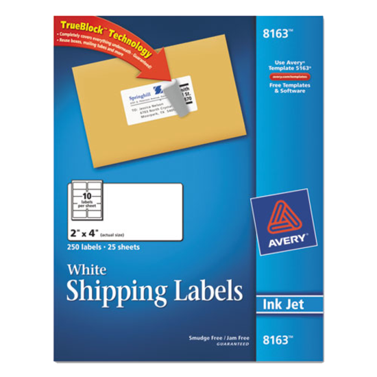 Avery White Shipping Labels 2 x 4 Pack of 250 product image
