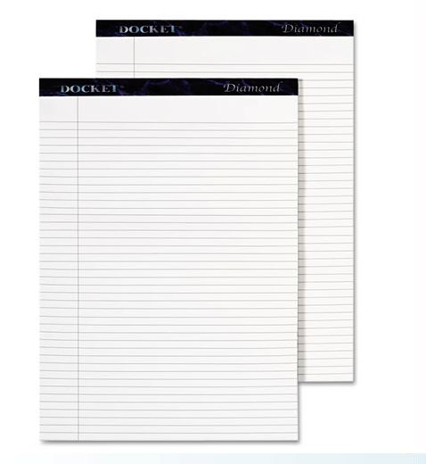 Tops Docket Diamond Legal Ruled Pads 8-1/2 x 11-3/4 WE  50 Sheet Pads Box of 2 product image