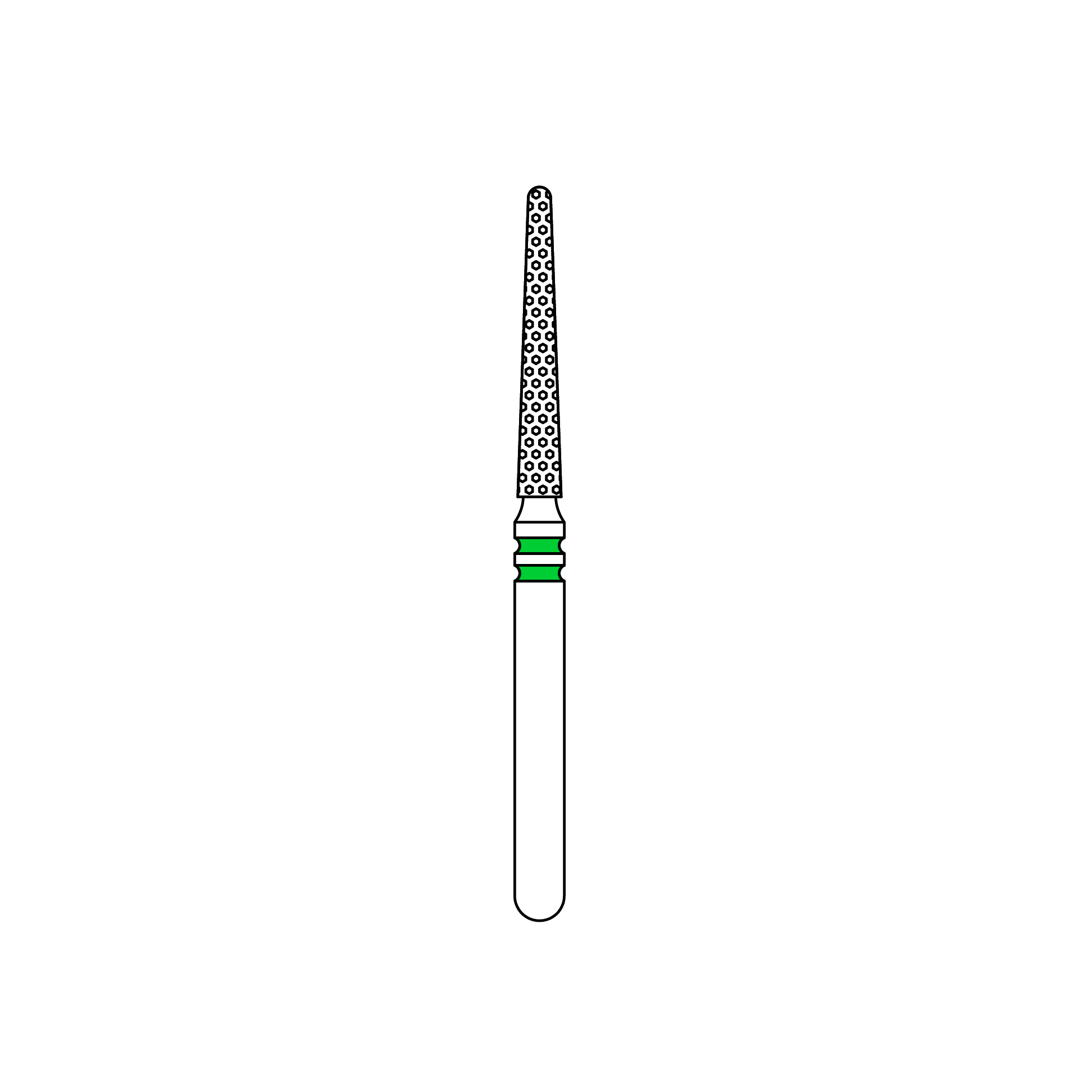 Two Striper Euro 16A Diamond Bur Friction Grip Coarse Round-End Taper 5/PK product image