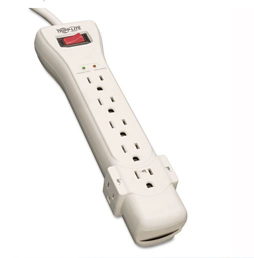 Tripp-Lite SUPER7 Surge Suppressor 7 Outlets 7 ft Cord 2160 Joules Light Gray product image