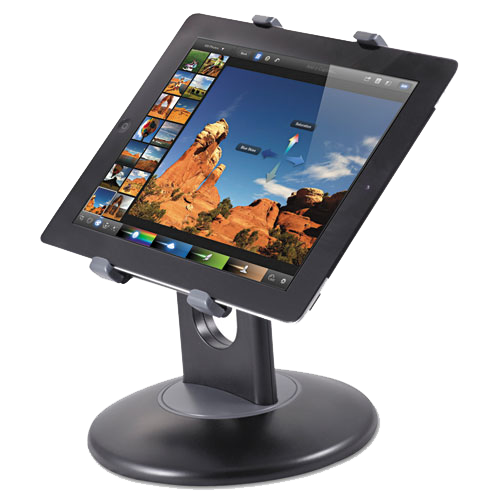 Kantek Stand for 7"-10" Tablets Swivel Base Plastic Black - Kantek Stand for 7"-10" Tablets Swivel Base Plastic Black - Image 1