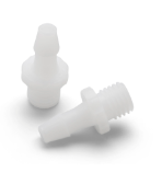 Plastic Screw Type Connector with Female-Luer on Screw End and Barbed Opposite End product image