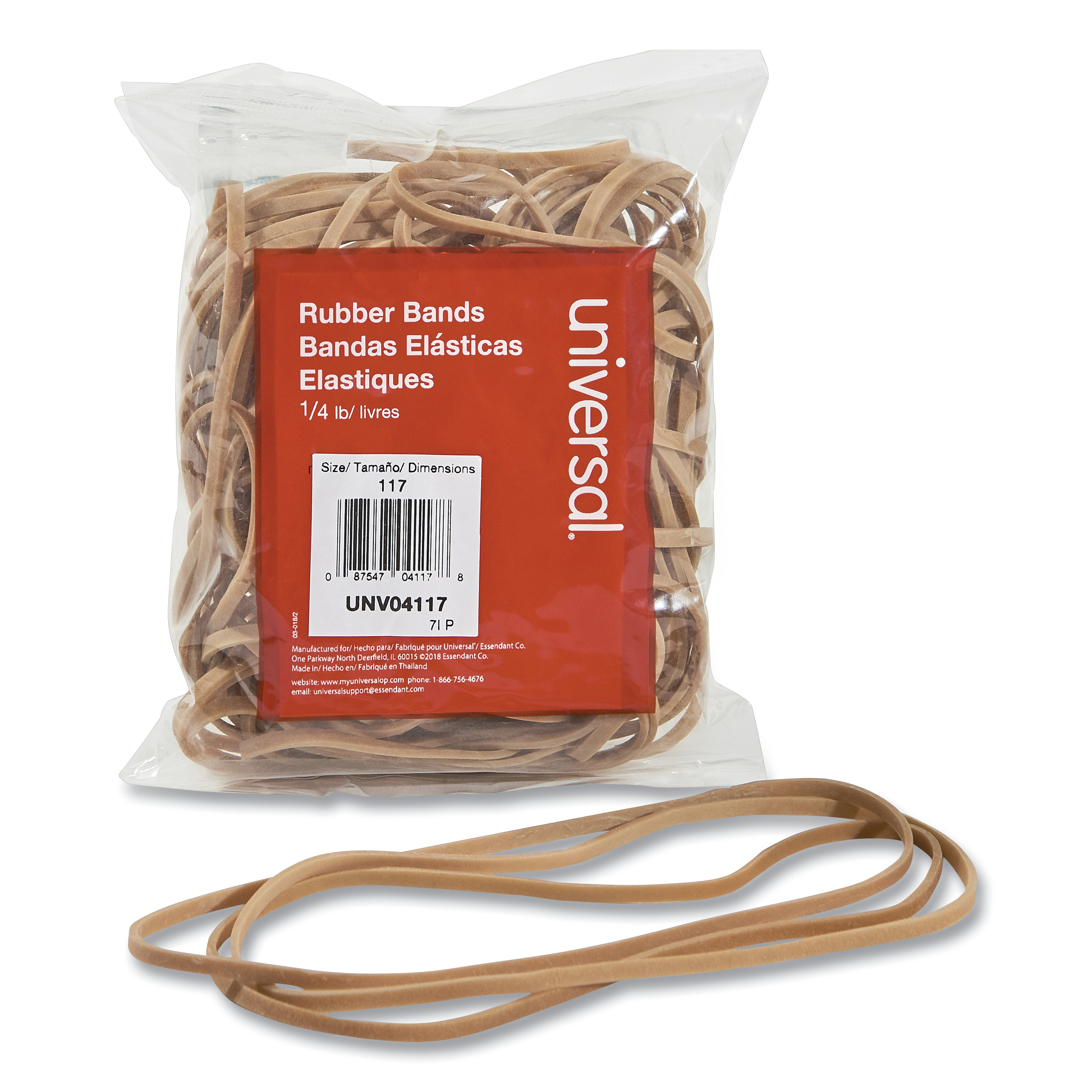 Universal Rubber Bands Size 117 0.06" Gauge Beige Pack of 50 product image