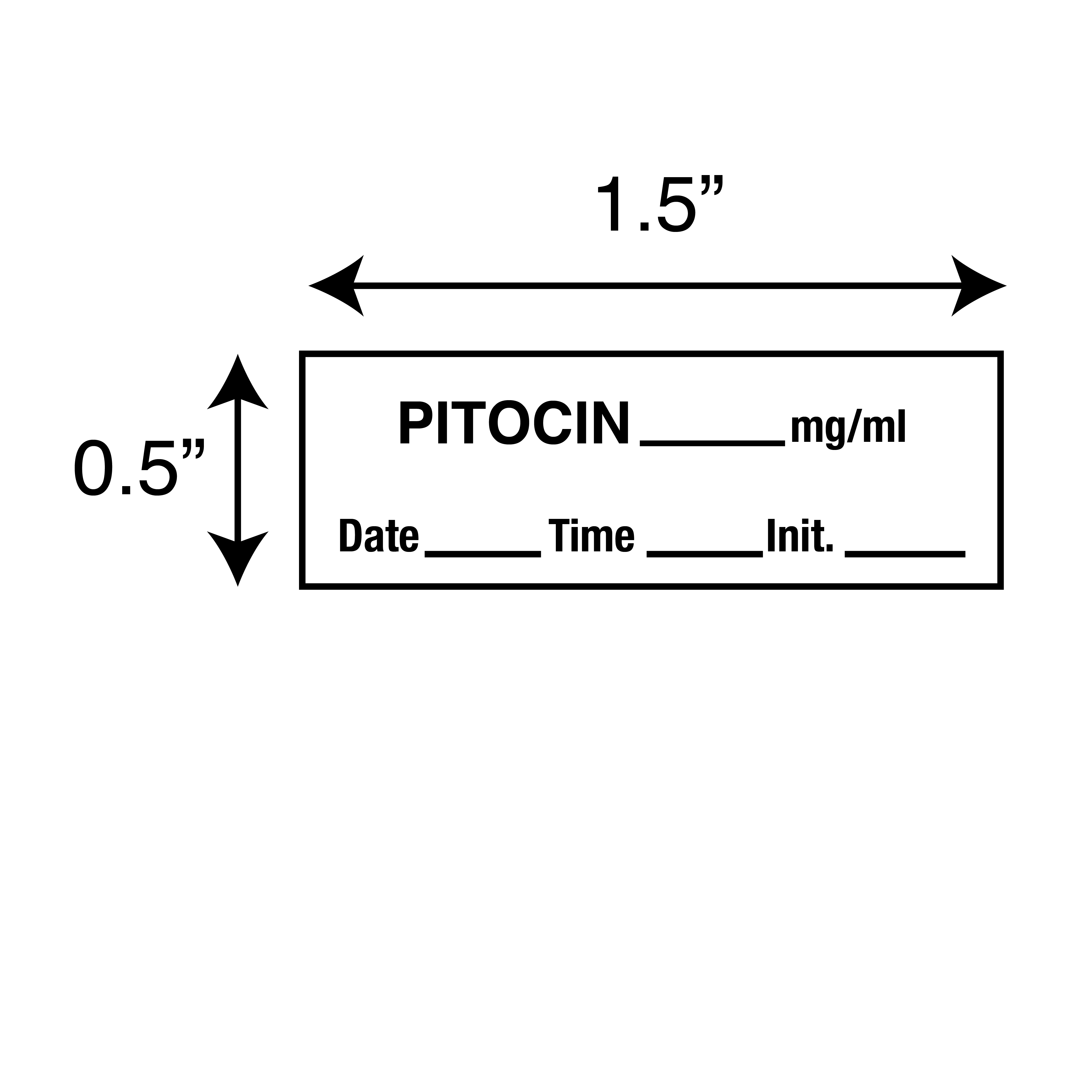 Tape Pitocin 1/2" x 500" White with Black Box of 6 product image