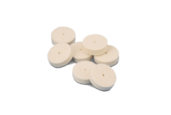 Miniature Square Edge Felt Wheels 5/8" x 1/8" Hard Box of 100 product image