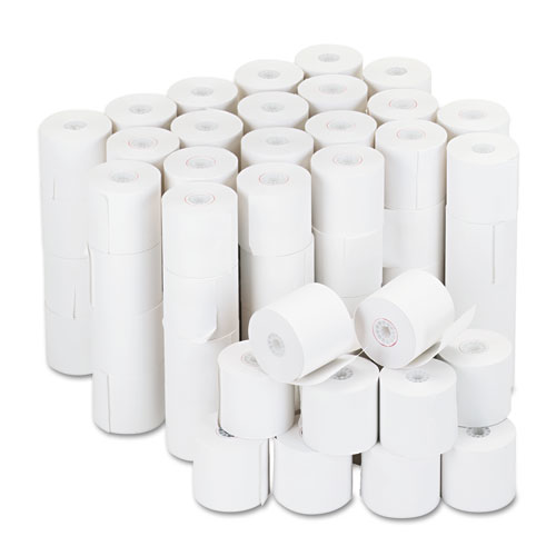 Universal White Adding Machine/Calculator Roll 16 lb 1/2" Core 2-1/4" x 126 ft Carton of 100 product image
