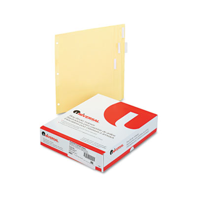 Universal® Economical Insertable Index Clear Tabs 5-Tab Letter Buff Box of 24 Sets product image
