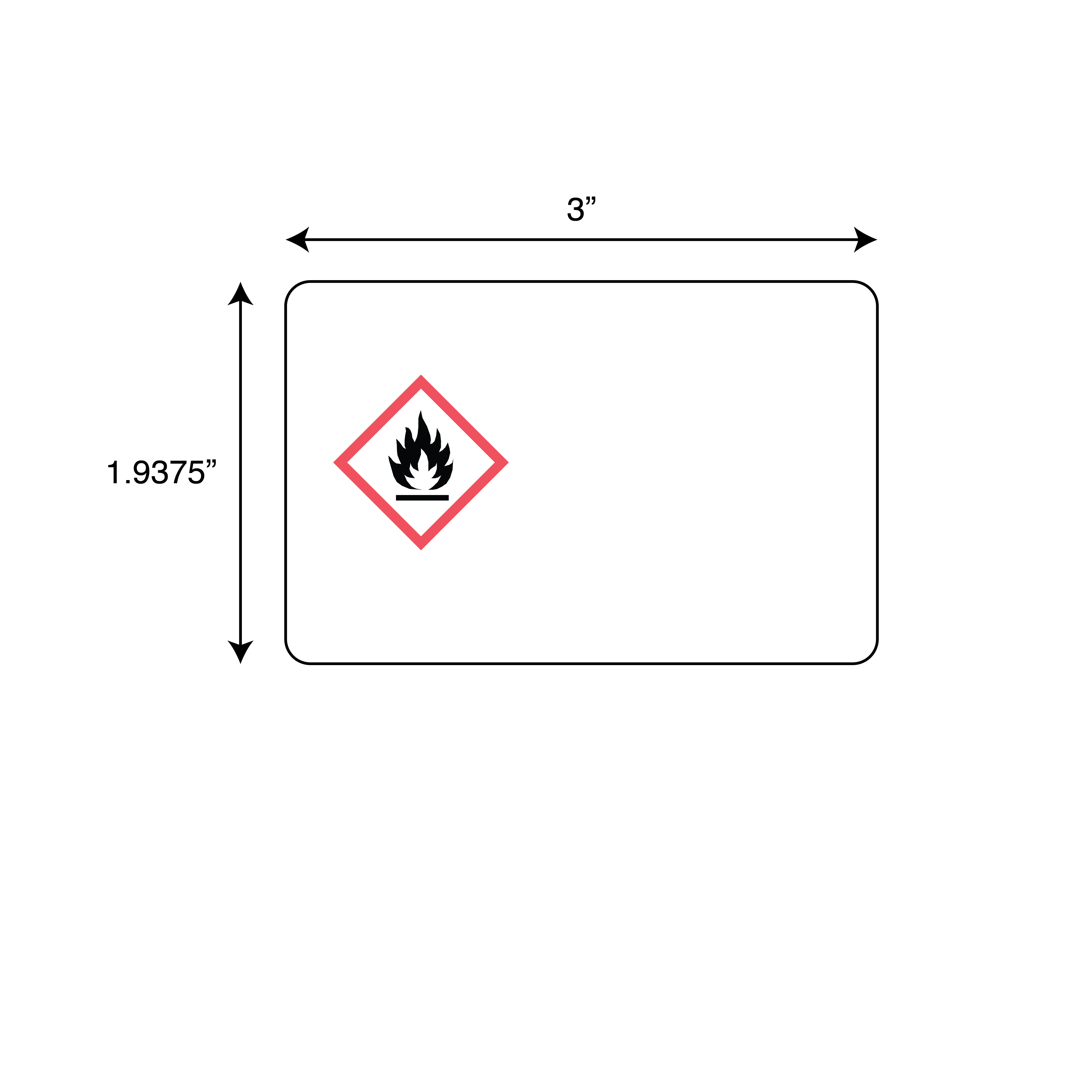 GHS Label Personalized with 1 Diamond 1-15/16" x 3" 1/Roll product image