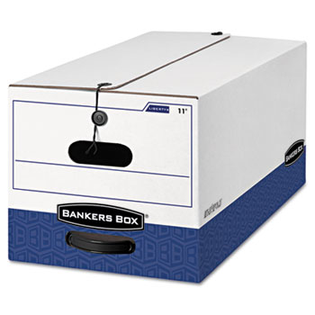 Bankers Box® Heavy Duty Liberty Storage Boxes Letter 12" x 24" x 10" White/Blue Carton of 12 product image