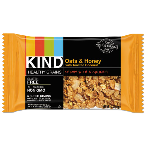KIND Bars Oats and Honey with Toasted Coconut 1.2 oz Bar Box of 12 product image