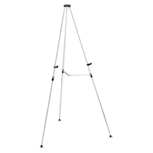 Quartet® Lightweight Telescoping Tripod Display Easel 38" x 66" Silver Aluminum product image