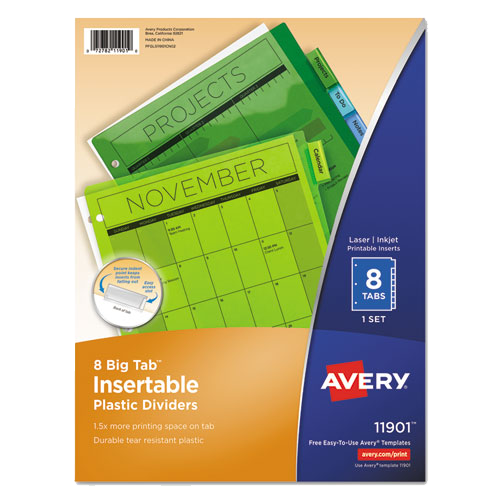Avery® Insertable Big 8-Tab Plastic Dividers Letter Set product image