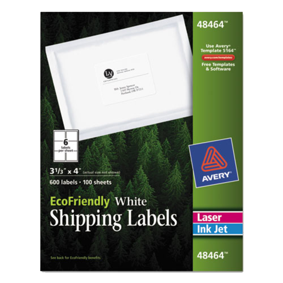 Avery White EcoFriendly Labels Pack of 600 product image
