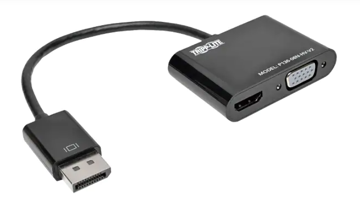 Tripp Lite DisplayPort to HDMI VGA Adapter Converter 4K DP to HDMI VGA 6" product image