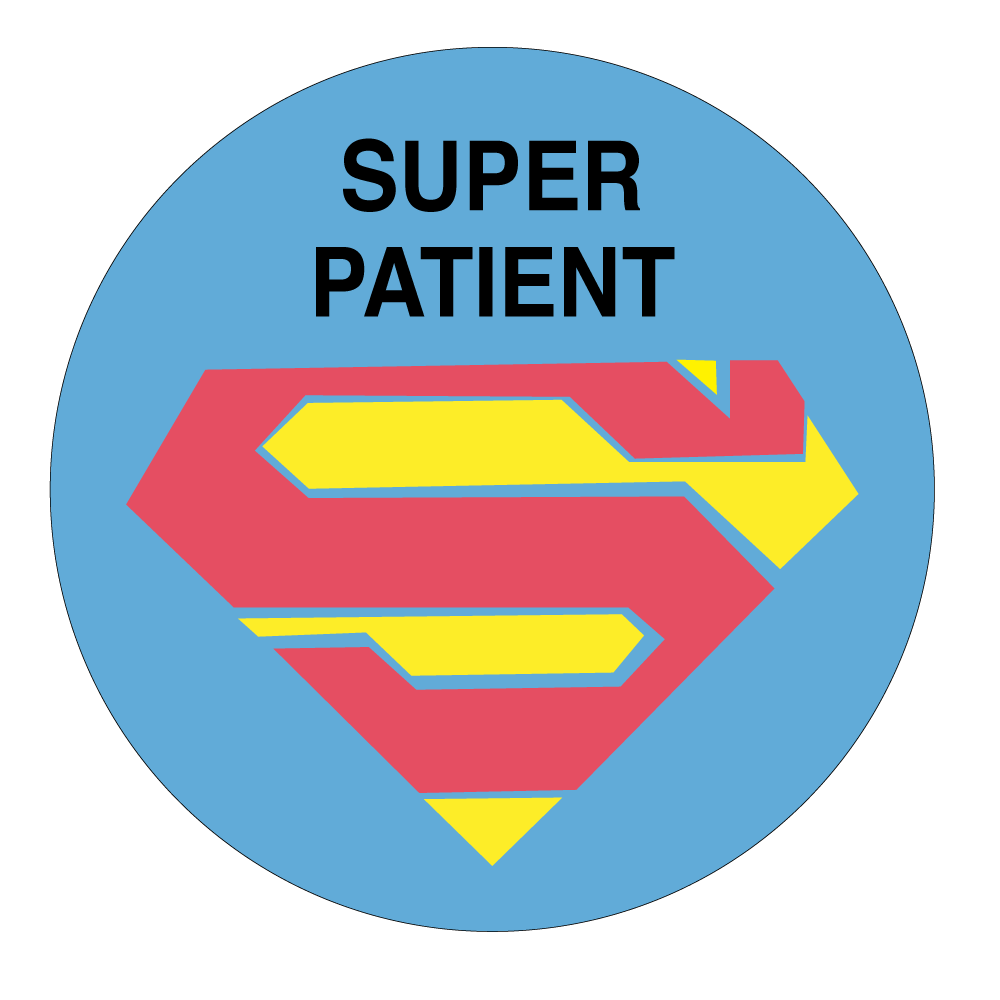 Super Patient Label 1-15/16" Yellow Red Blue Black Roll product image