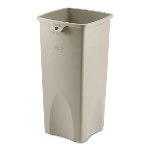 Rubbermaid® Untouchable® Square Waste Receptacle 23 Gallon Beige product image