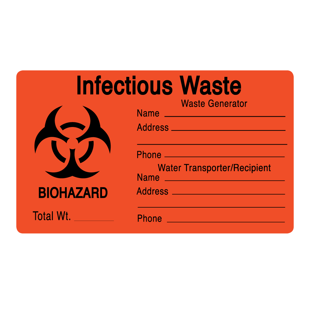 Biohazard Infectious Waste Label Generator/Recipient Roll product image