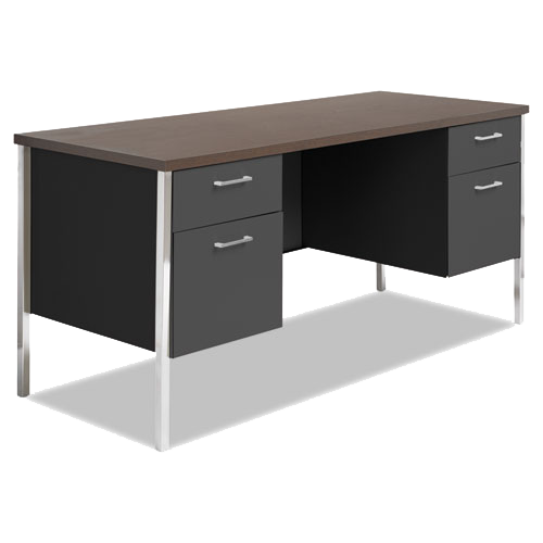 Double Pedestal Steel Credenza 60w x 24d x 29.5h Mocha/Black product image