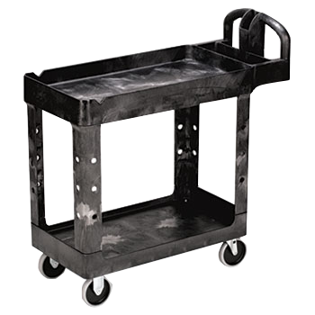 Rubbermaid® Heavy-Duty Utility Cart Two-Shelf 17-1/8"W x 38-1/2"D x 38-7/8"H Black product image