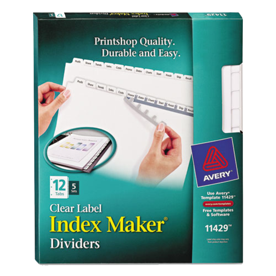 Index Maker Clear Letter Label Dividers 12-Tab Pack of 5 product image